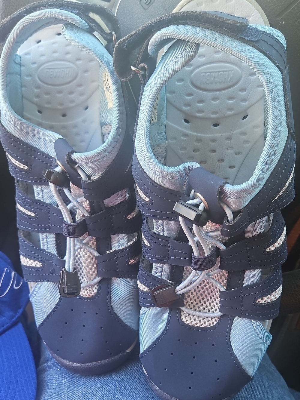Womens Khombu Light Blue and Navy Active Sandals